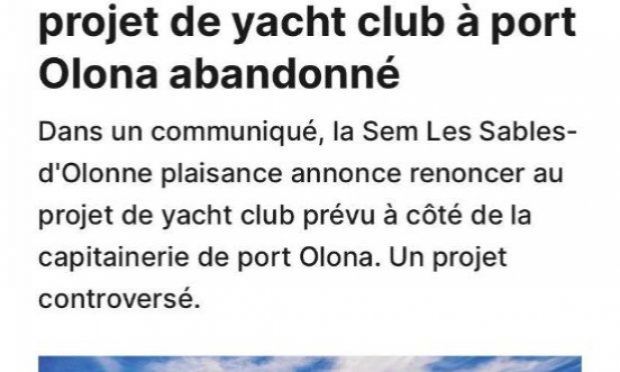 Pétition : Non à l'implantation d'un yacht club sur le parking public et gratuit de la capitainerie de Port Olona
