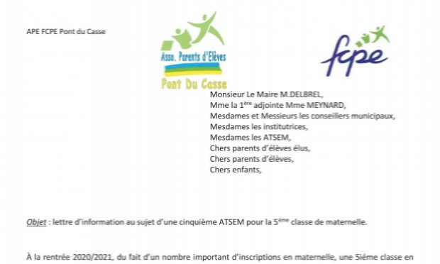Pétition : Soutien au maintien d'une ATSEM par classe dans les écoles maternelles Pont-du-Casse du Bourg et de Villemin