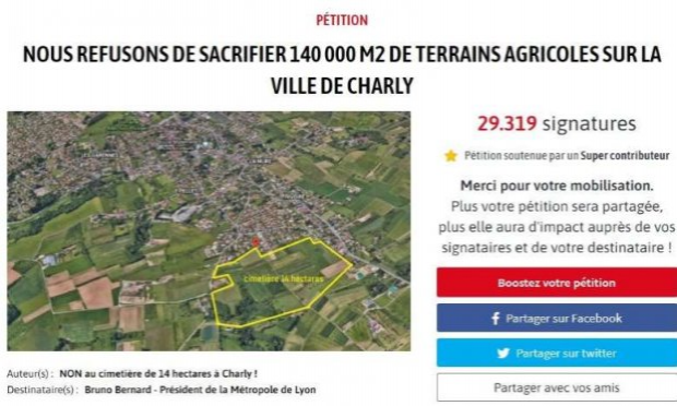 Pétition : Nous refusons de sacrifier 140 000 m2 de terrains agricoles sur la ville de Charly