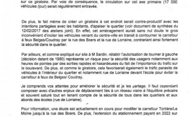 Petition : Aménager un giratoire au carrefour Belges / Boërs