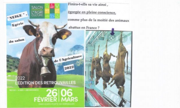 Pétition : STOP à l'HYPOCRISIE, PLACE à la VERITE  ! SALON de l'AGRICULTURE = SALON de l'EGORGEMENT programmé de TOUS les ANIMAUX 