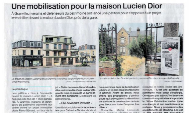 Pétition : GRANVILLE : NON À L'IMMEUBLE DEVANT LA MAISON LUCIEN DIOR !