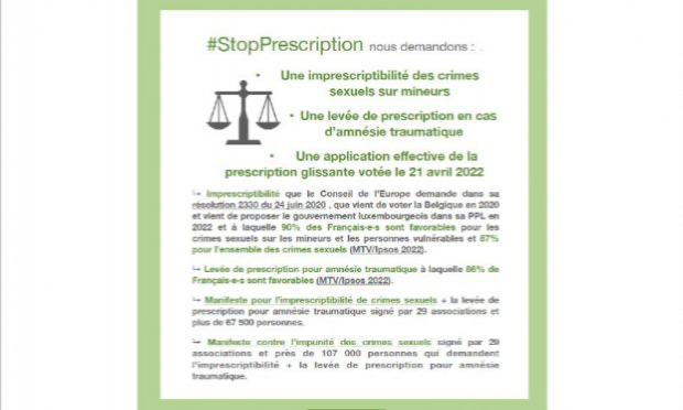 Pétition : Pour une imprescriptibilité des crimes sexuels