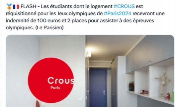 Pétition : Non à l'expulsion des étudiants de leurs logements du Crous pour les Jeux olympiques !