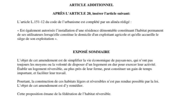 Pétition : Pour un habitat réversible agricole : soutenons les agriculteurs et changeons la loi