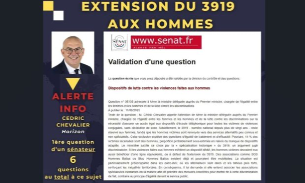 Pétition : Pétition pour l'extension du 3919 aux hommes victimes de violences !