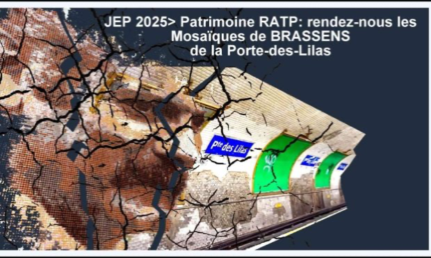 Petition : Sauver les 3 mosaïques de Georges BRASSENS, à la station Porte des Lilas