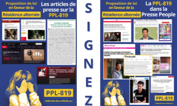 Petition : Soutien à la proposition de loi n°819 : pour une résidence équilibrée des enfants