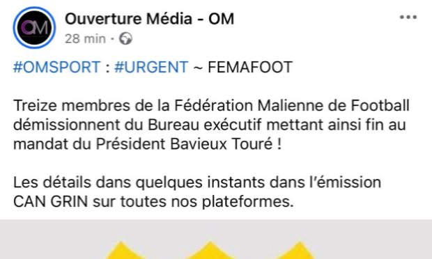 Petition : Dissolution de la fédération malienne de football