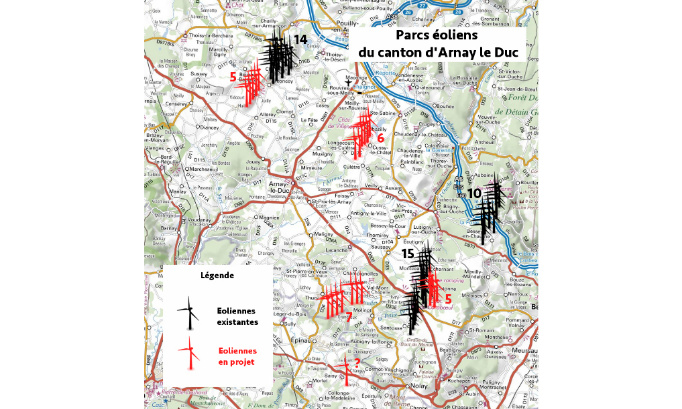 Pour l'arrêt de la prolifération d'éoliennes dans le canton d'Arnay-le-duc (Côte d'Or - 21)