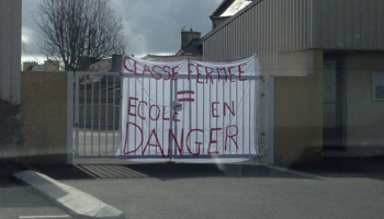 Non à la fermeture d'une classe à l'école publique de Plouénan (Finistère)