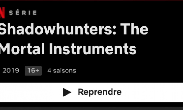 Je veux que il y est une suite pour la série Shadowhunters sur Netflix