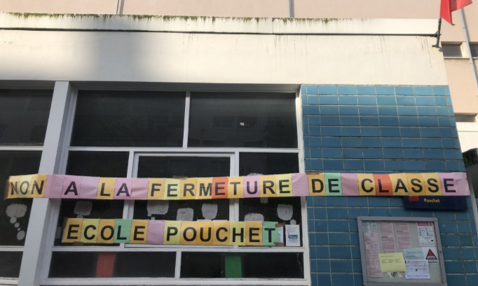 NON ! À LA FERMETURE DE CLASSE A L'ÉCOLE POUCHET-ROUEN