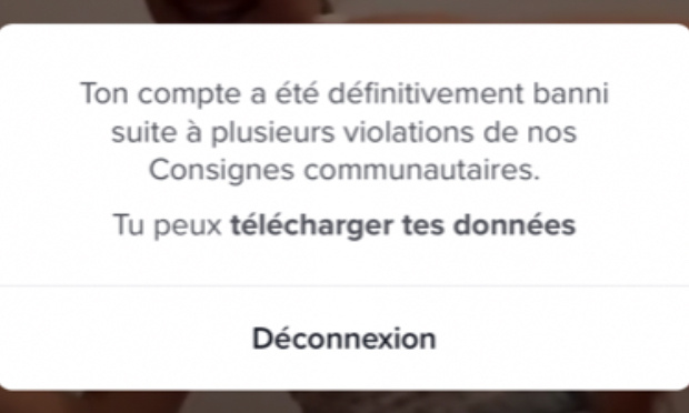 de bannir un compte.   compte tiktok : lily_secours0