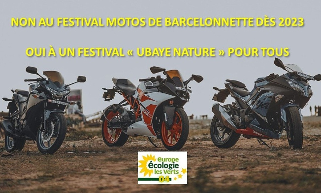 Non au festival motos de Barcelonette dès 2023 ! Oui à un festival "Ubaye Nature" pour tous !