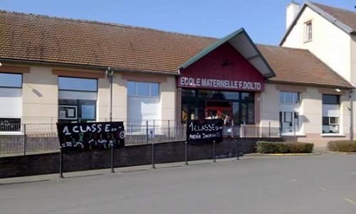 Contre la fermeture d'une classe de l'école maternelle Dolto d'Evin Malmaison