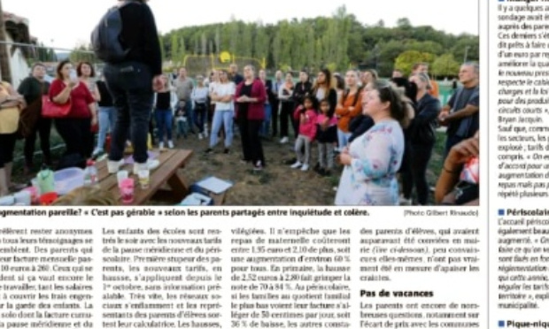 Non à l'explosion des tarifs de la cantine et du périscolaire des écoles de la Roquebrussanne !