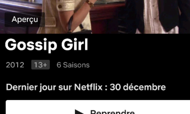 Garder gossip girl sur netflix !