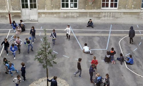 Pour le droit de jouer avec tous les élèves dans la cour d'école, indépendamment du niveau