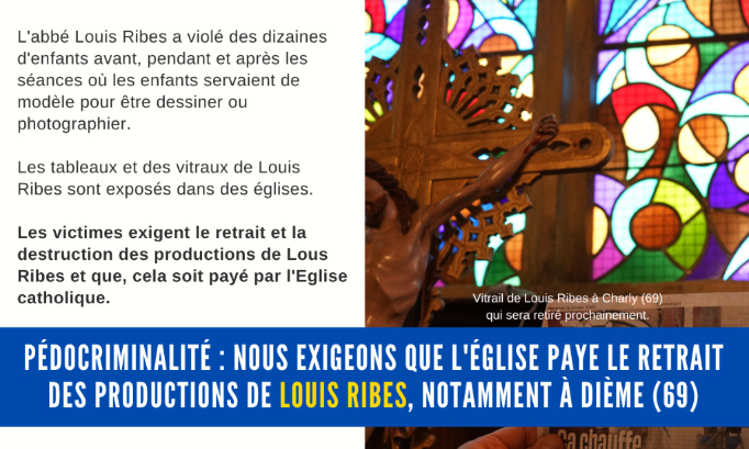 L'église doit payer le retrait des productions du pédrocriminel et abbé Louis Ribes à Dième (69)