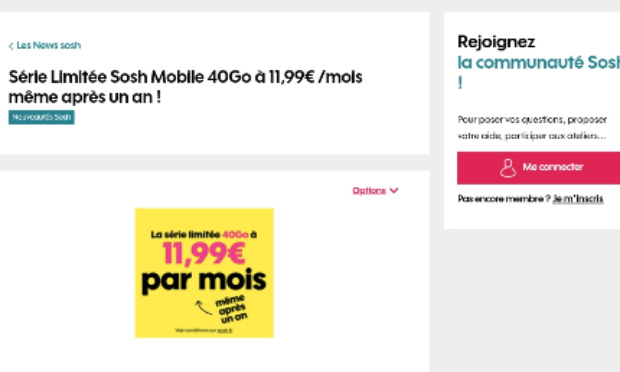 Augmentation forfait t&eacute;l&eacute;phonique SOSH