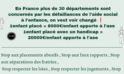 Stop aux placements abusifs, stop à la défaillance de l'aide sociale à l'enfance !