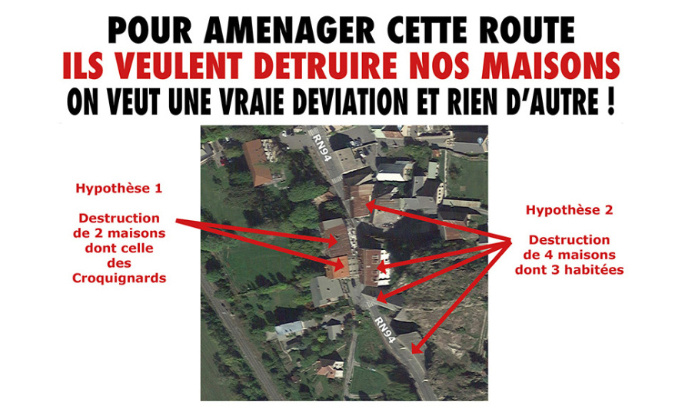 Contre l'aménagement de la RN94 à la Roche de Rame entraînant la destruction de maisons !