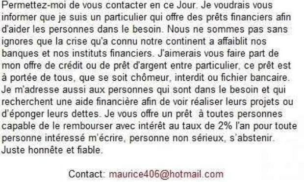 Opportunité très spéciale pour vos problèmes financiers