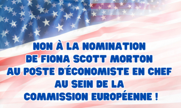 Non à la nomination de Mme Scott Morton au poste d'économiste en chef de l'UE