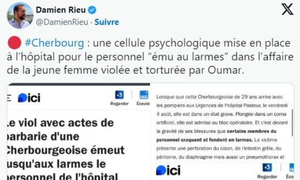 Viol avec Barbarie &agrave; Cherbourg. R&eacute;tablissons la peine de mort pour Oumar N !