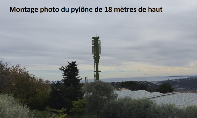Il faut dire NON au pylône Free de 18 mètres au Vieux chemin de Cagnes à La Gaude.