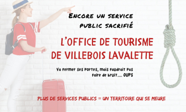 Non à la fermeture de l'office de tourisme de Villebois Lavalette !