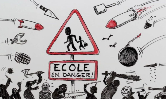 Non à la fermeture de classe à l'école du Bourg de Saint Doulchard, maîtresses et enfants en danger