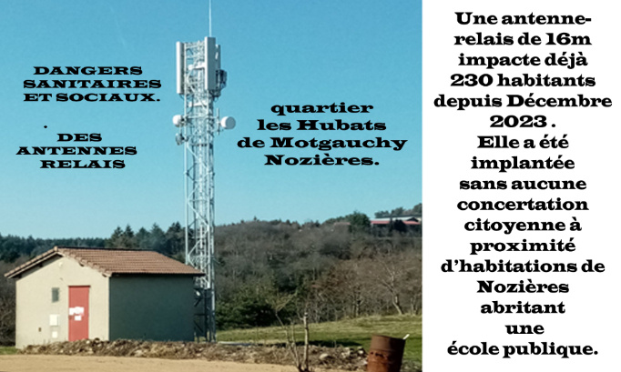 L'HORREUR DEVANT DES ANTENNES RELAIS QUI POUSSENT COMME DES CHAMPIGNONS A NOZIERES.