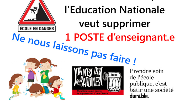 Non à la fermeture d'une classe dans notre école à Gy !