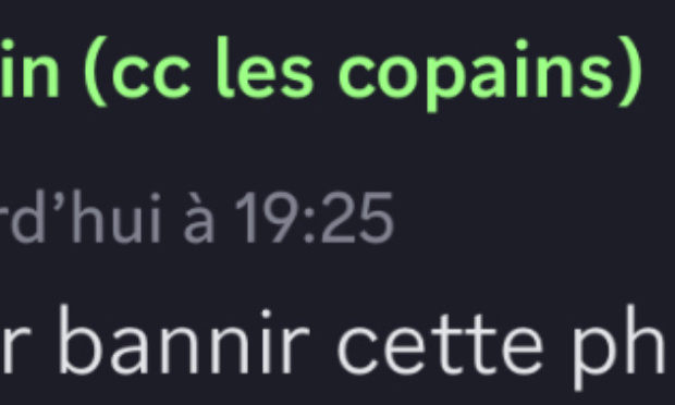 interdire la phrase coucou les copains