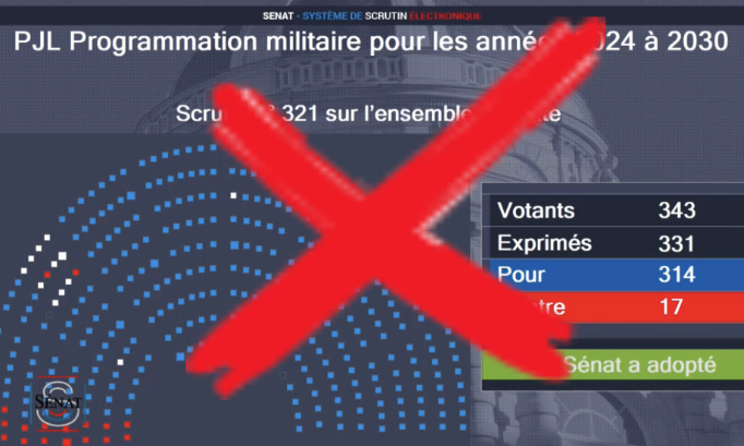 Retirer d&eacute;finitivement la Loi "Programmation Militaire" pour ne pas partir en guerre.