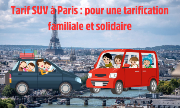 Tarif SUV à Paris : pour une tarification familiale et solidaire