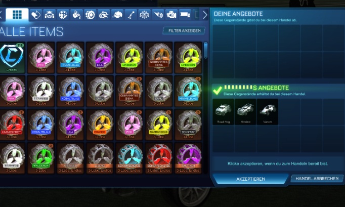 Remettez le trade rocket league