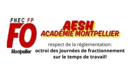 AESH: journées de fractionnement académie de Montpellier