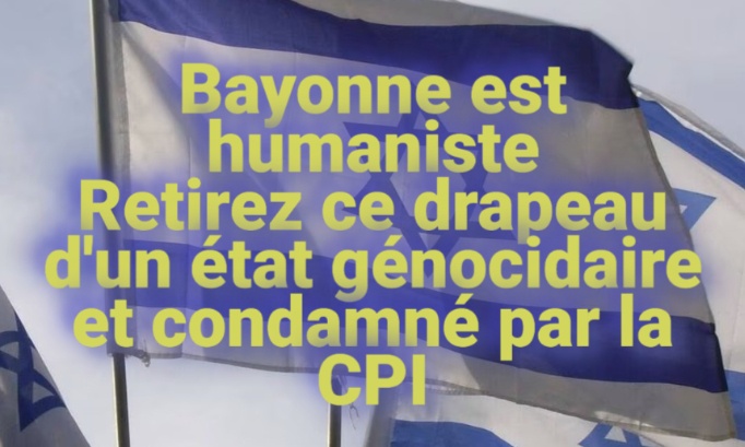 Retrait du drapeau israélien à Bayonne, sur le pont St Esprit