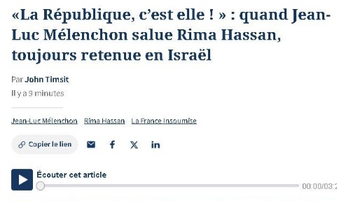 que Rima Hassan soit la candidate de la france insoumise aux prochaines &eacute;lections presidentielles !