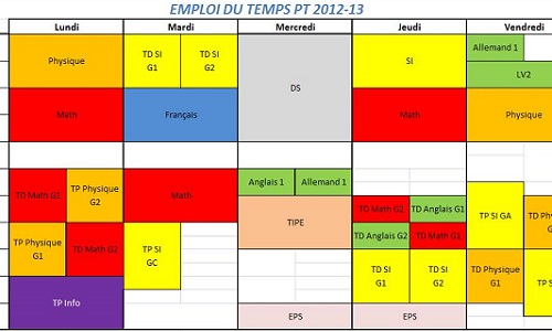 Changement d'emploi du temps