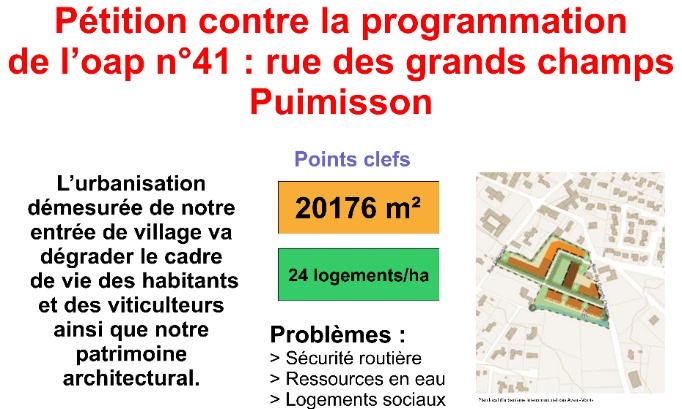 Stop à l'urbanisation de la zone agricole de Puimisson