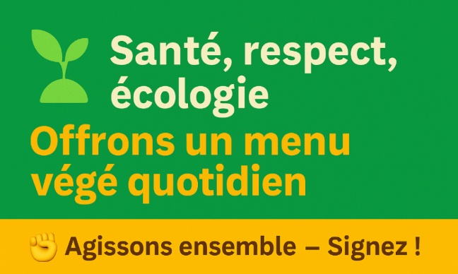 Pour un repas végétarien quotidien à la cantine scolaire