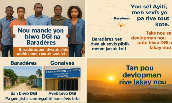 Baradères réclame son bureau de la DGI :  une urgence administrative et citoyenne.