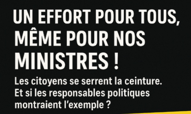 Pour la suppression des avantages ministériels et une exemplarité budgétaire en Belgique