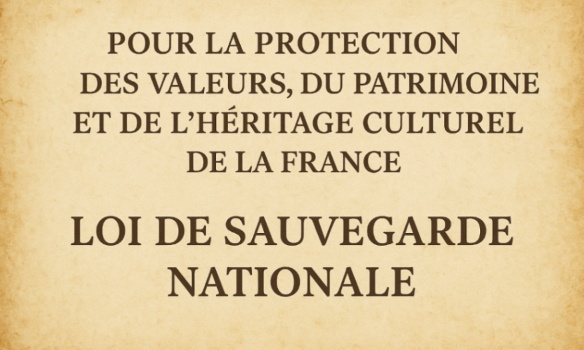 Pour la sauvegarde du patrimoine culturel et des valeurs  de la France –