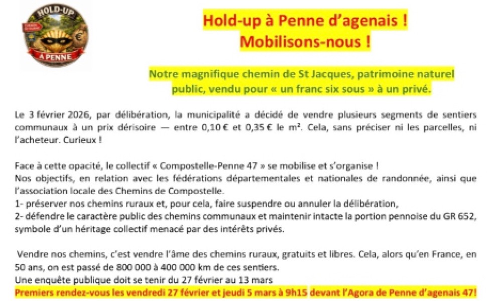 Hold-up à Penne d’Agenais mobilisons-nous !