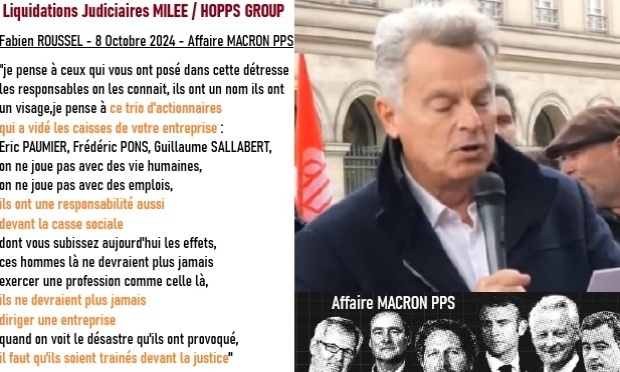 Mr ROUSSEL, Mr GAY stoppez votre blocage parlementaire prot&eacute;geant les multimillionnaires fraudeurs de l'Affaire MACRON PPS
